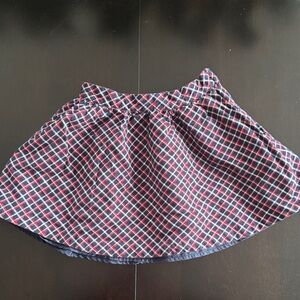 Janie and Jack Classic Navy and Red Plaid Skirt